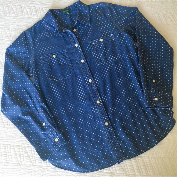 Ralph Lauren Polka Dot Button-Down Shirt - Picture 2 of 8